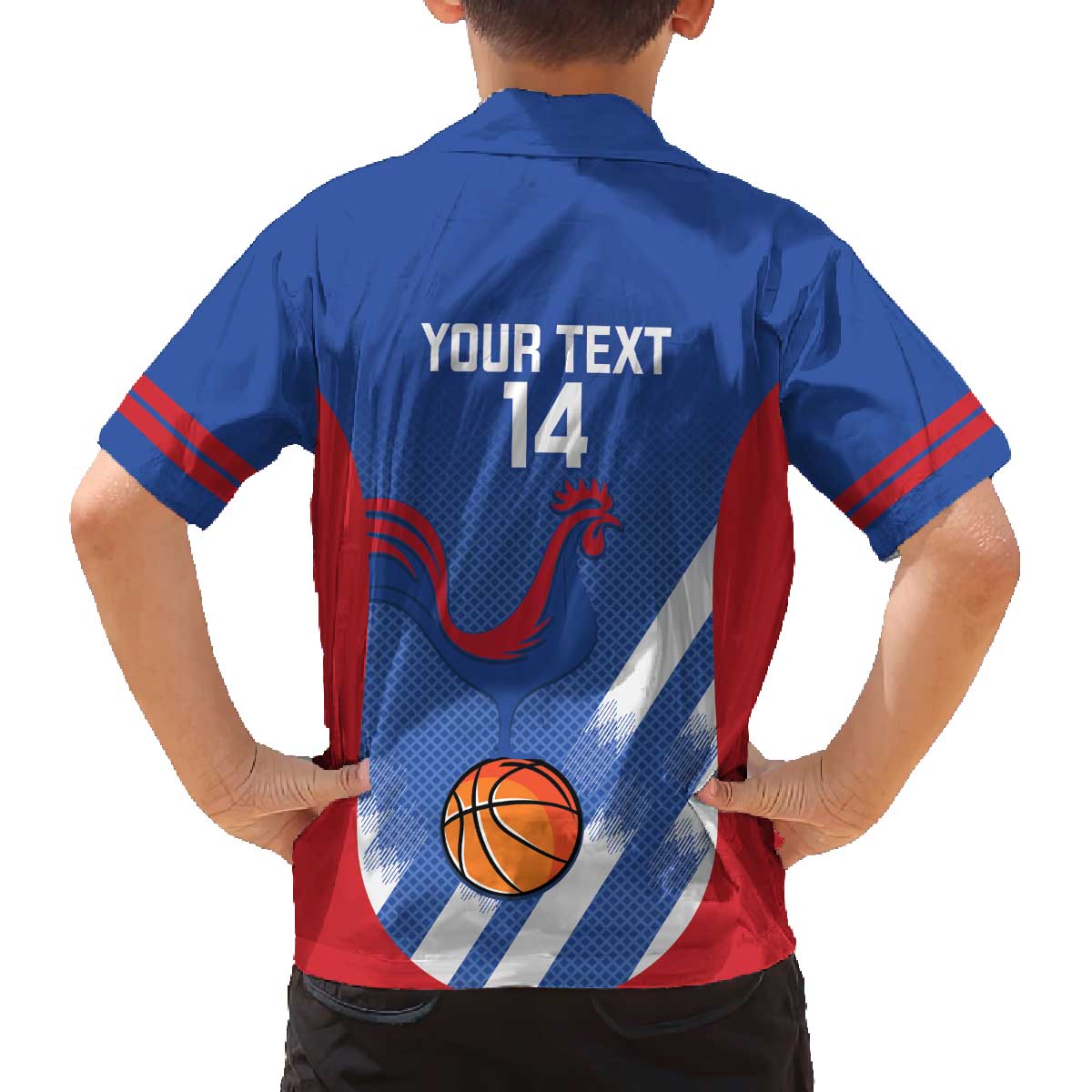 France Basketball Custom Family Matching Off The Shoulder Long Sleeve Dress and Hawaiian Shirt Allez Les Bleus - Wonder Print Shop