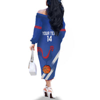 France Basketball Custom Family Matching Off The Shoulder Long Sleeve Dress and Hawaiian Shirt Allez Les Bleus - Wonder Print Shop