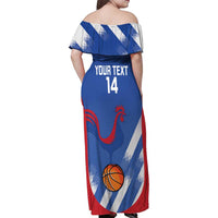 France Basketball Custom Family Matching Off Shoulder Maxi Dress and Hawaiian Shirt Allez Les Bleus - Wonder Print Shop