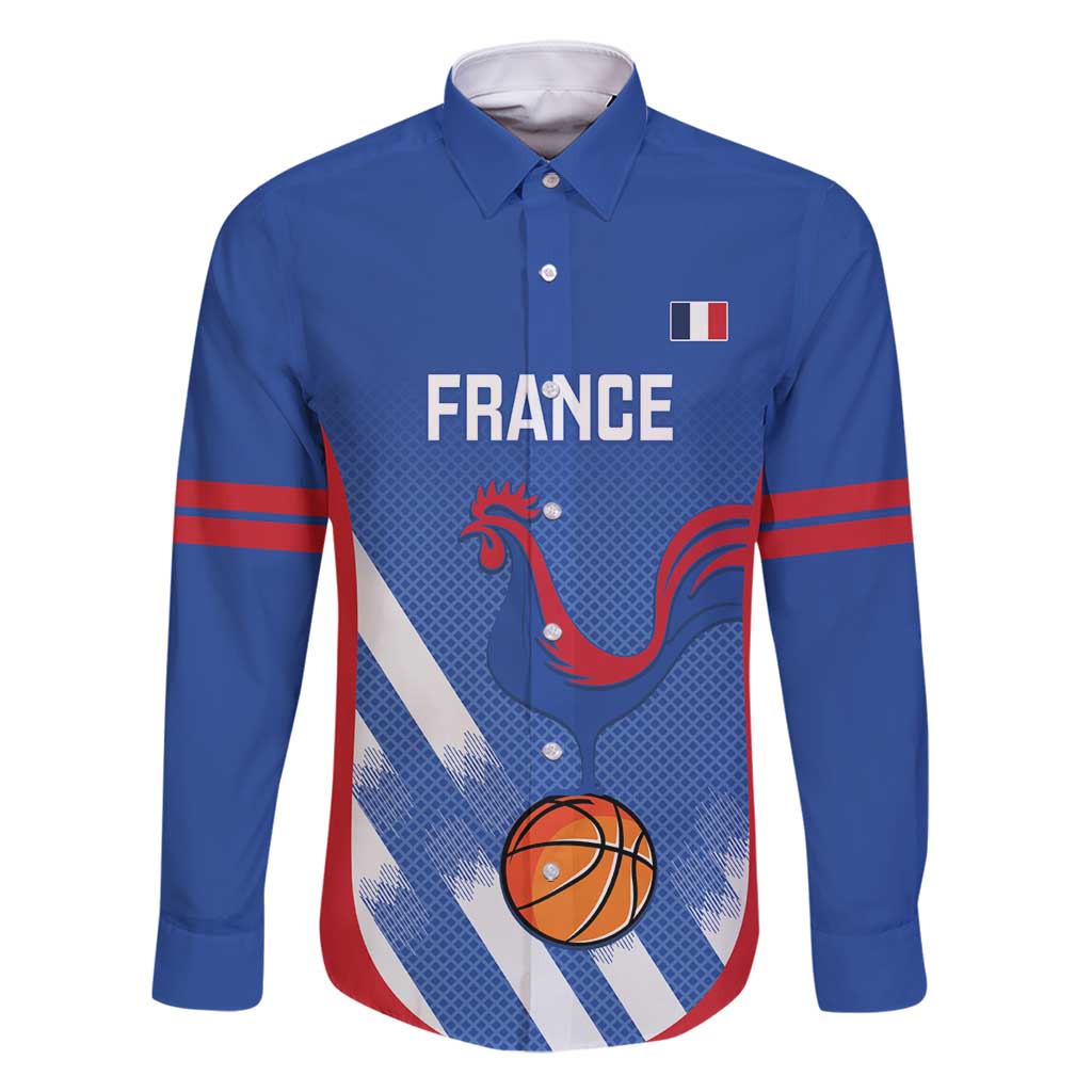 France Basketball Custom Family Matching Off Shoulder Short Dress and Hawaiian Shirt Allez Les Bleus - Wonder Print Shop
