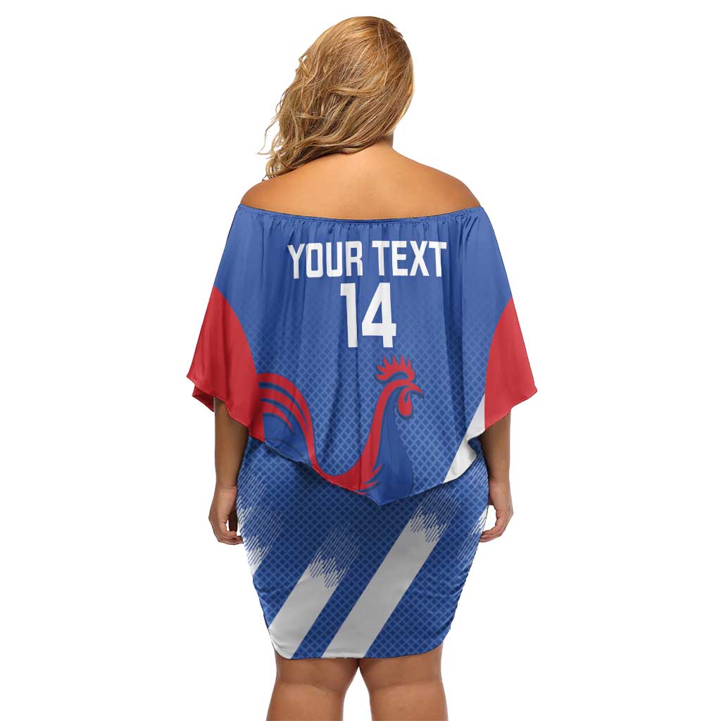 France Basketball Custom Family Matching Off Shoulder Short Dress and Hawaiian Shirt Allez Les Bleus - Wonder Print Shop