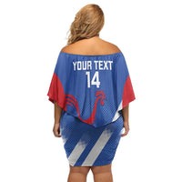 France Basketball Custom Family Matching Off Shoulder Short Dress and Hawaiian Shirt Allez Les Bleus - Wonder Print Shop