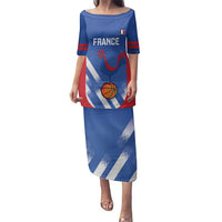 France Basketball Custom Family Matching Puletasi and Hawaiian Shirt Allez Les Bleus - Wonder Print Shop