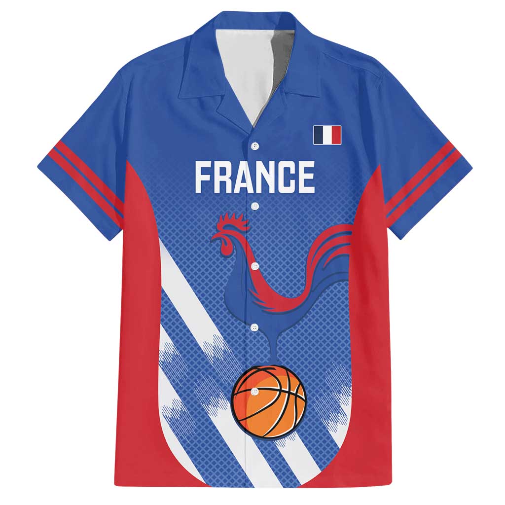 France Basketball Custom Family Matching Short Sleeve Bodycon Dress and Hawaiian Shirt Allez Les Bleus - Wonder Print Shop