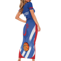 France Basketball Custom Family Matching Short Sleeve Bodycon Dress and Hawaiian Shirt Allez Les Bleus - Wonder Print Shop