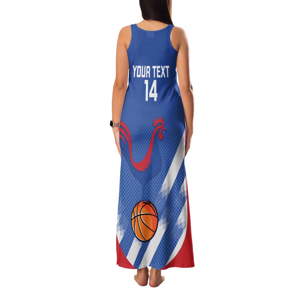 France Basketball Custom Family Matching Tank Maxi Dress and Hawaiian Shirt Allez Les Bleus - Wonder Print Shop