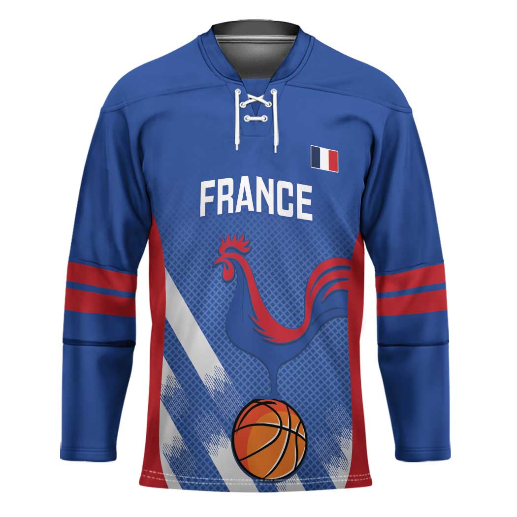 France Basketball Custom Hockey Jersey Allez Les Bleus - Wonder Print Shop