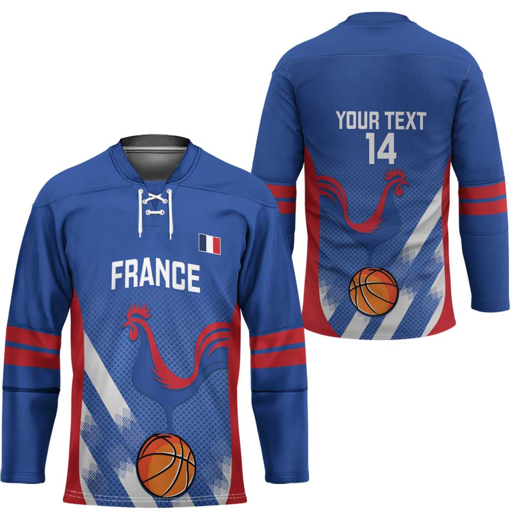 France Basketball Custom Hockey Jersey Allez Les Bleus - Wonder Print Shop