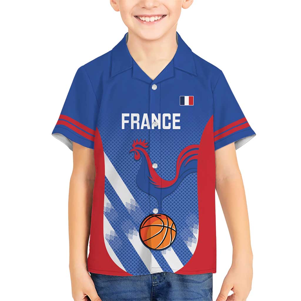France Basketball Custom Kid Hawaiian Shirt Allez Les Bleus - Wonder Print Shop