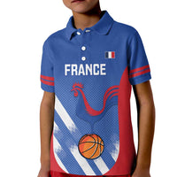 France Basketball Custom Kid Polo Shirt Allez Les Bleus - Wonder Print Shop