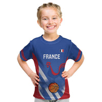 France Basketball Custom Kid T Shirt Allez Les Bleus - Wonder Print Shop