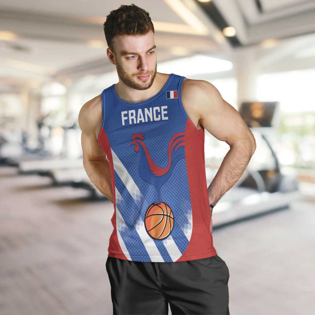 France Basketball Custom Men Tank Top Allez Les Bleus - Wonder Print Shop