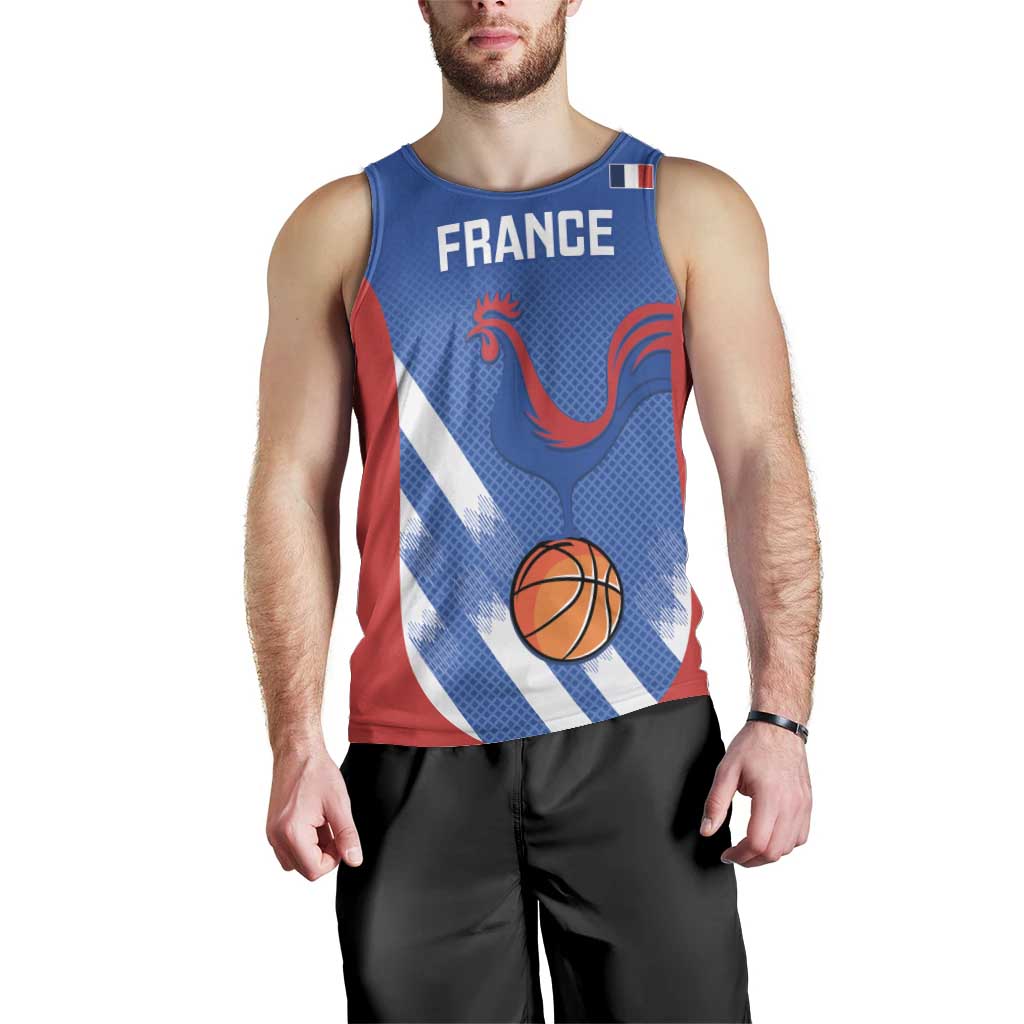 France Basketball Custom Men Tank Top Allez Les Bleus - Wonder Print Shop