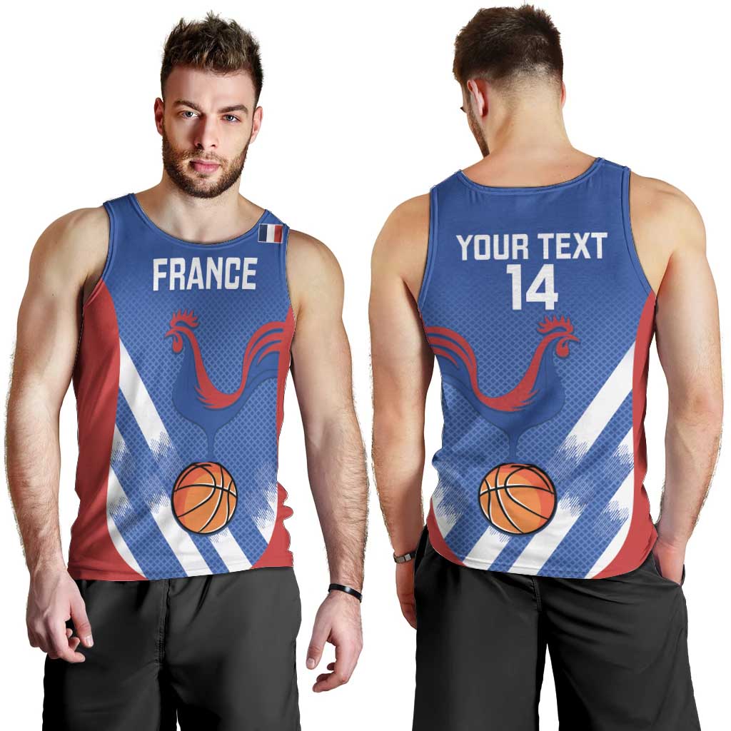 France Basketball Custom Men Tank Top Allez Les Bleus - Wonder Print Shop