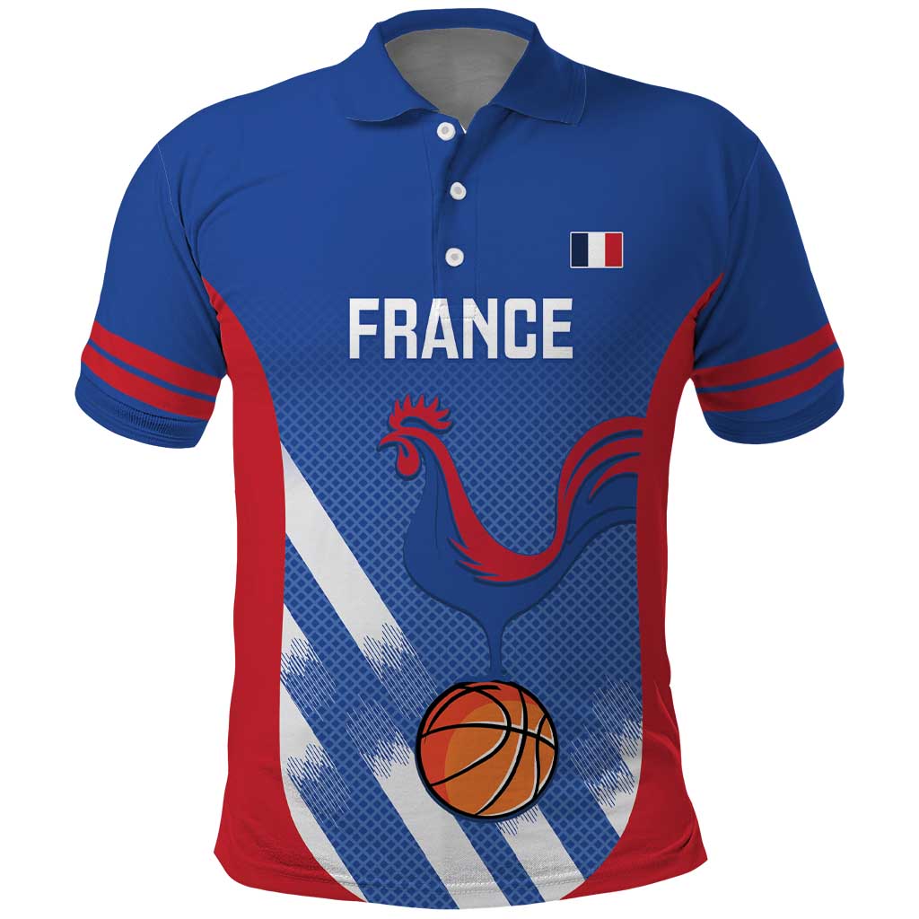 France Basketball Custom Polo Shirt Allez Les Bleus - Wonder Print Shop