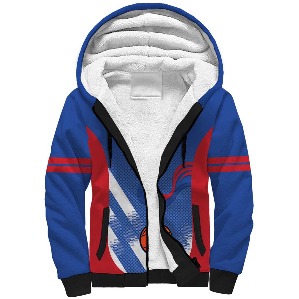 France Basketball Custom Sherpa Hoodie Allez Les Bleus - Wonder Print Shop