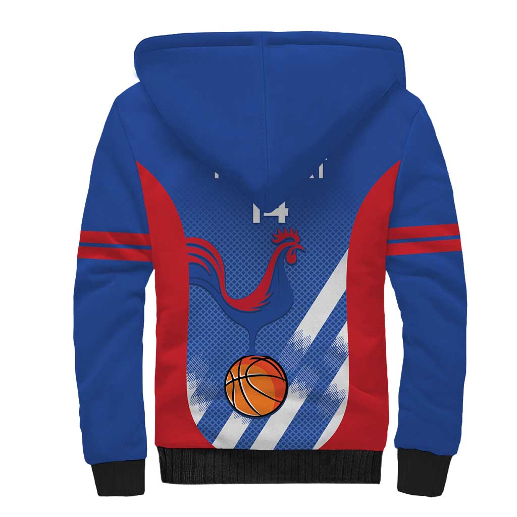 France Basketball Custom Sherpa Hoodie Allez Les Bleus - Wonder Print Shop