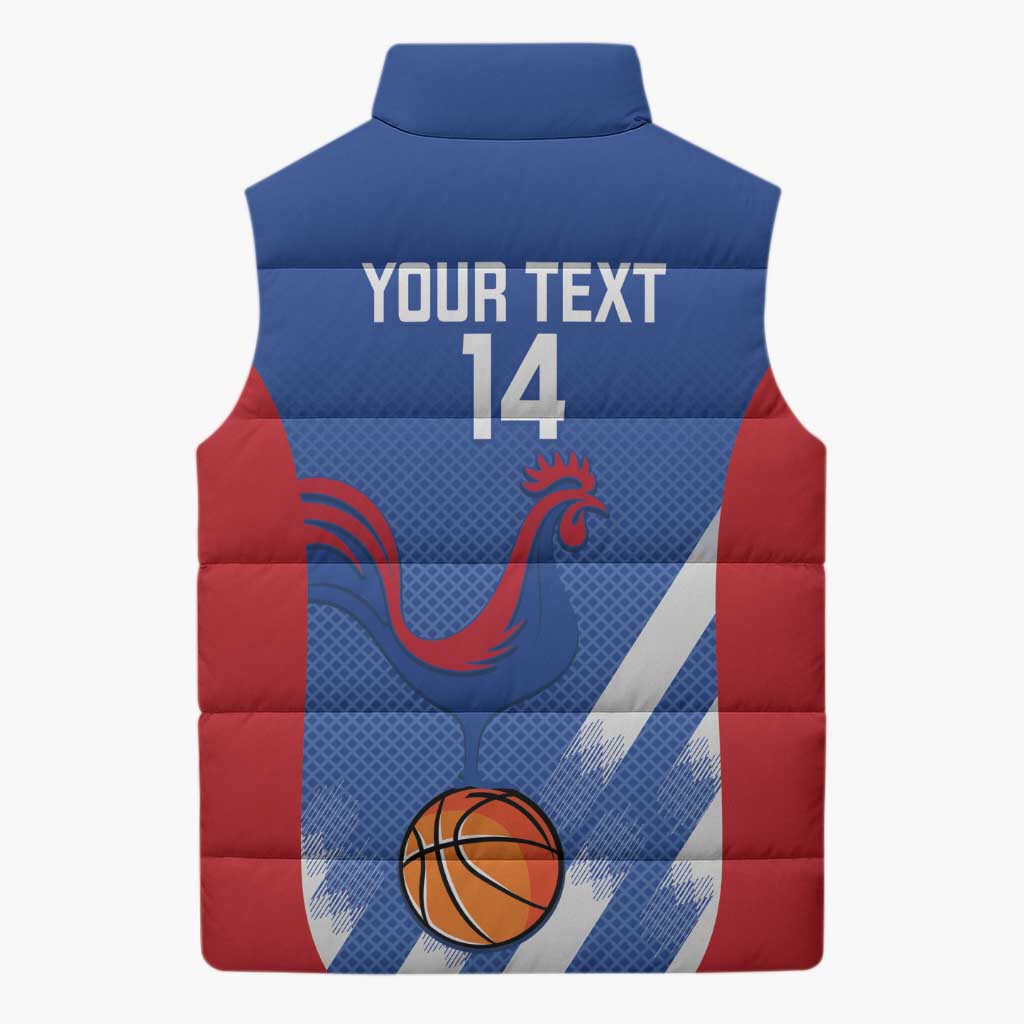France Basketball Custom Sleeveless Puffer Jacket Allez Les Bleus - Wonder Print Shop