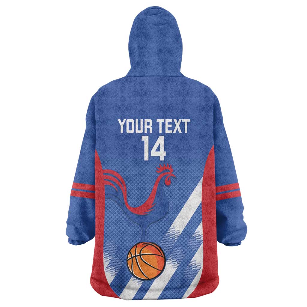 France Basketball Custom Wearable Blanket Hoodie Allez Les Bleus - Wonder Print Shop