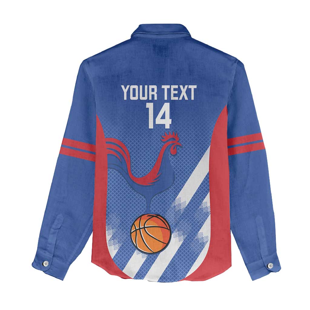 France Basketball Custom Women Casual Shirt Allez Les Bleus - Wonder Print Shop