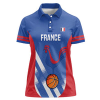 France Basketball Custom Women Polo Shirt Allez Les Bleus - Wonder Print Shop