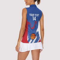 France Basketball Custom Women Sleeveless Polo Shirt Allez Les Bleus - Wonder Print Shop