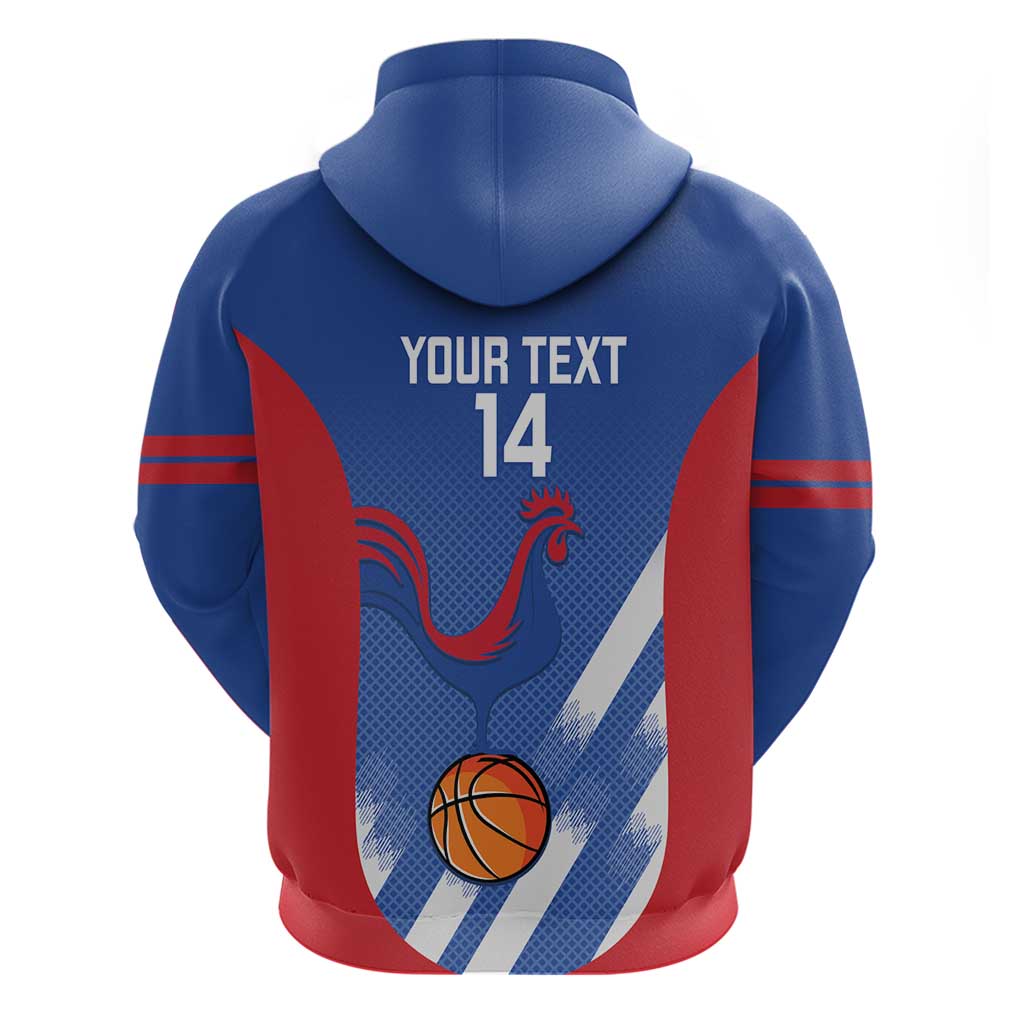 France Basketball Custom Zip Hoodie Allez Les Bleus - Wonder Print Shop