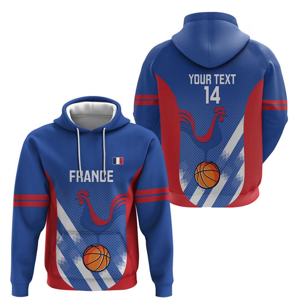 France Basketball Custom Zip Hoodie Allez Les Bleus - Wonder Print Shop