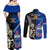 New Zealand And Samoa Rugby Couples Matching Off Shoulder Maxi Dress and Long Sleeve Button Shirts All Black Tiki Fern Mix Manu Samoa 2023 World Cup - Wonder Print Shop
