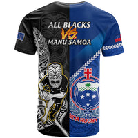 New Zealand And Samoa Rugby T Shirt All Black Tiki Fern Mix Manu Samoa 2023 World Cup - Wonder Print Shop