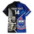 Custom New Zealand And Samoa Rugby Family Matching Short Sleeve Bodycon Dress and Hawaiian Shirt All Black Tiki Fern Mix Manu Samoa 2023 World Cup - Wonder Print Shop