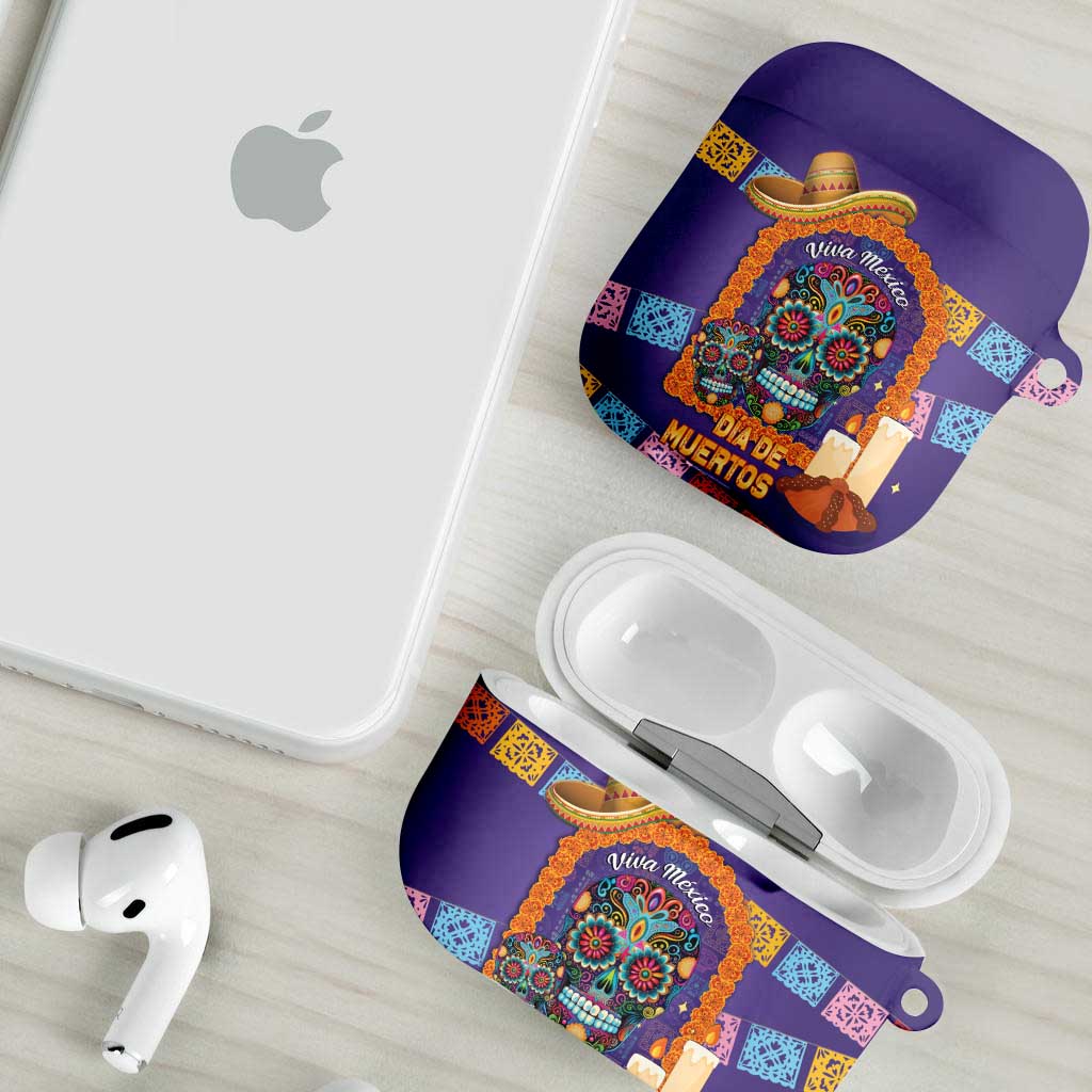 Mexico Day Of The Dead AirPods Case Sombrero Sugar Skull Marigold Pan De Muerto - Wonder Print Shop