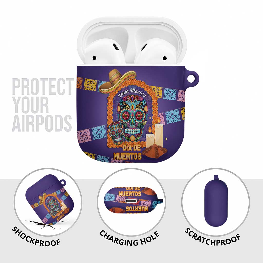 Mexico Day Of The Dead AirPods Case Sombrero Sugar Skull Marigold Pan De Muerto - Wonder Print Shop