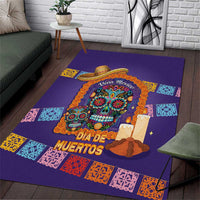 Mexico Day Of The Dead Area Rug Sombrero Sugar Skull Marigold Pan De Muerto - Wonder Print Shop