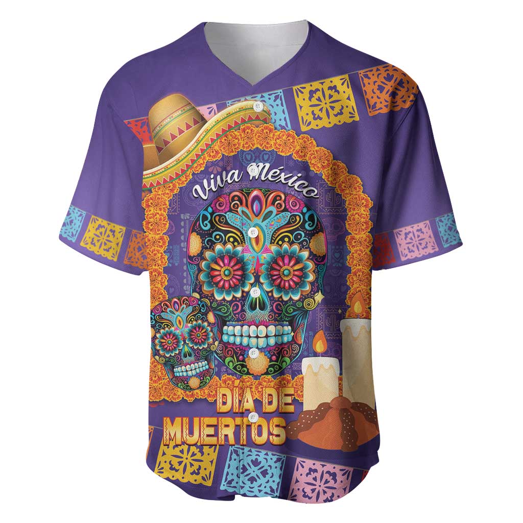 Mexico Day Of The Dead Baseball Jersey Sombrero Sugar Skull Marigold Pan De Muerto - Wonder Print Shop