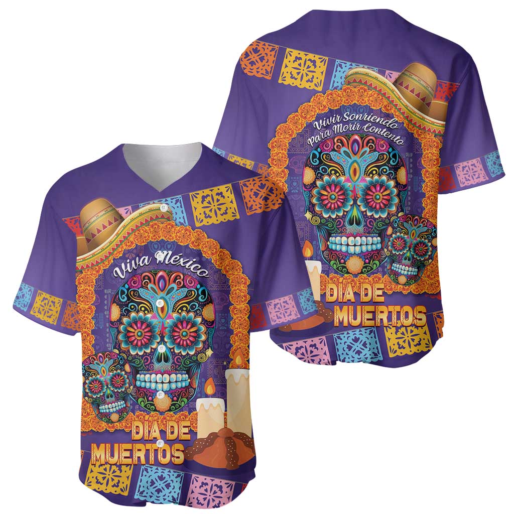 Mexico Day Of The Dead Baseball Jersey Sombrero Sugar Skull Marigold Pan De Muerto - Wonder Print Shop
