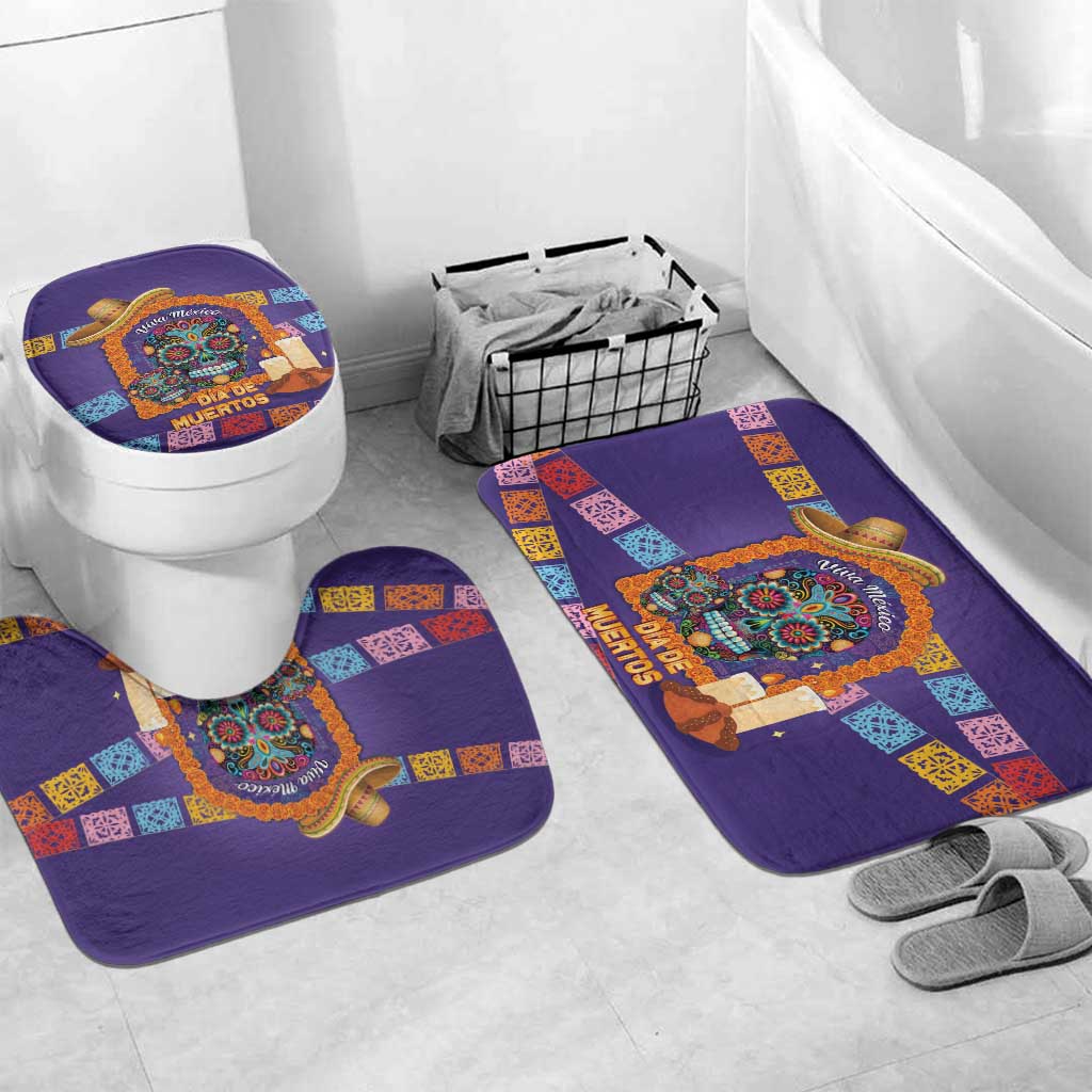 Mexico Day Of The Dead Bathroom Set Sombrero Sugar Skull Marigold Pan De Muerto - Wonder Print Shop