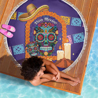 Mexico Day Of The Dead Beach Blanket Sombrero Sugar Skull Marigold Pan De Muerto - Wonder Print Shop