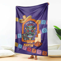Mexico Day Of The Dead Blanket Sombrero Sugar Skull Marigold Pan De Muerto - Wonder Print Shop