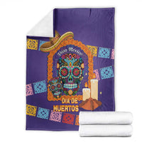 Mexico Day Of The Dead Blanket Sombrero Sugar Skull Marigold Pan De Muerto - Wonder Print Shop