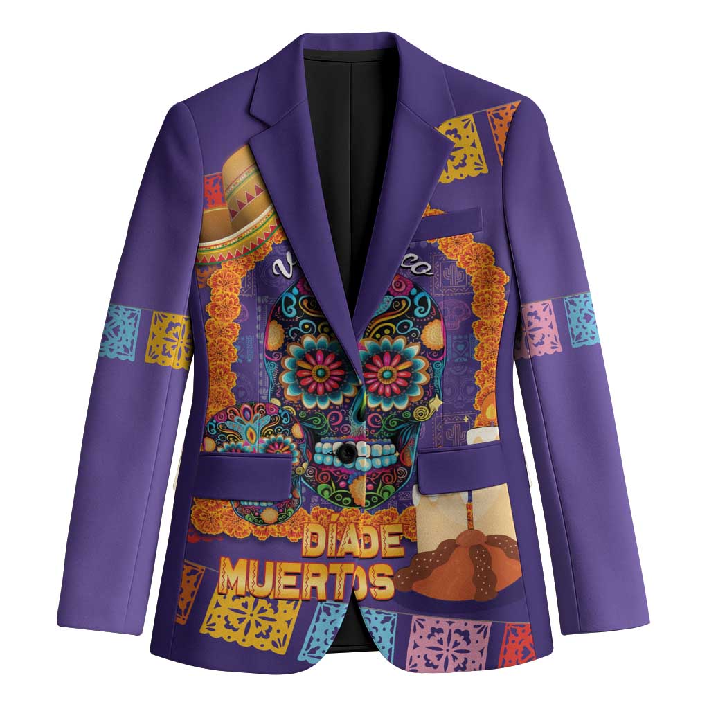 Mexico Day Of The Dead Blazer Sombrero Sugar Skull Marigold Pan De Muerto - Wonder Print Shop