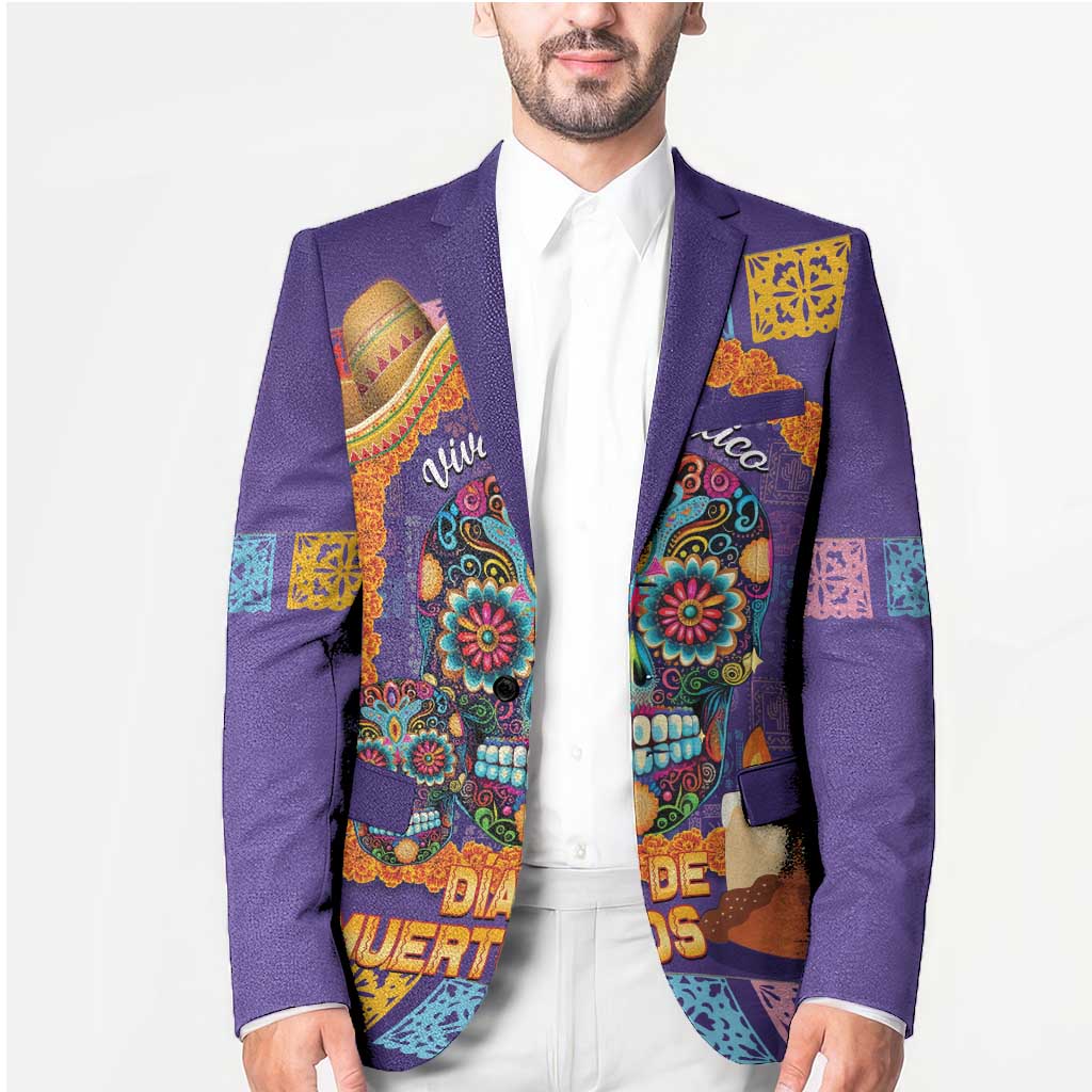 Mexico Day Of The Dead Blazer Sombrero Sugar Skull Marigold Pan De Muerto - Wonder Print Shop