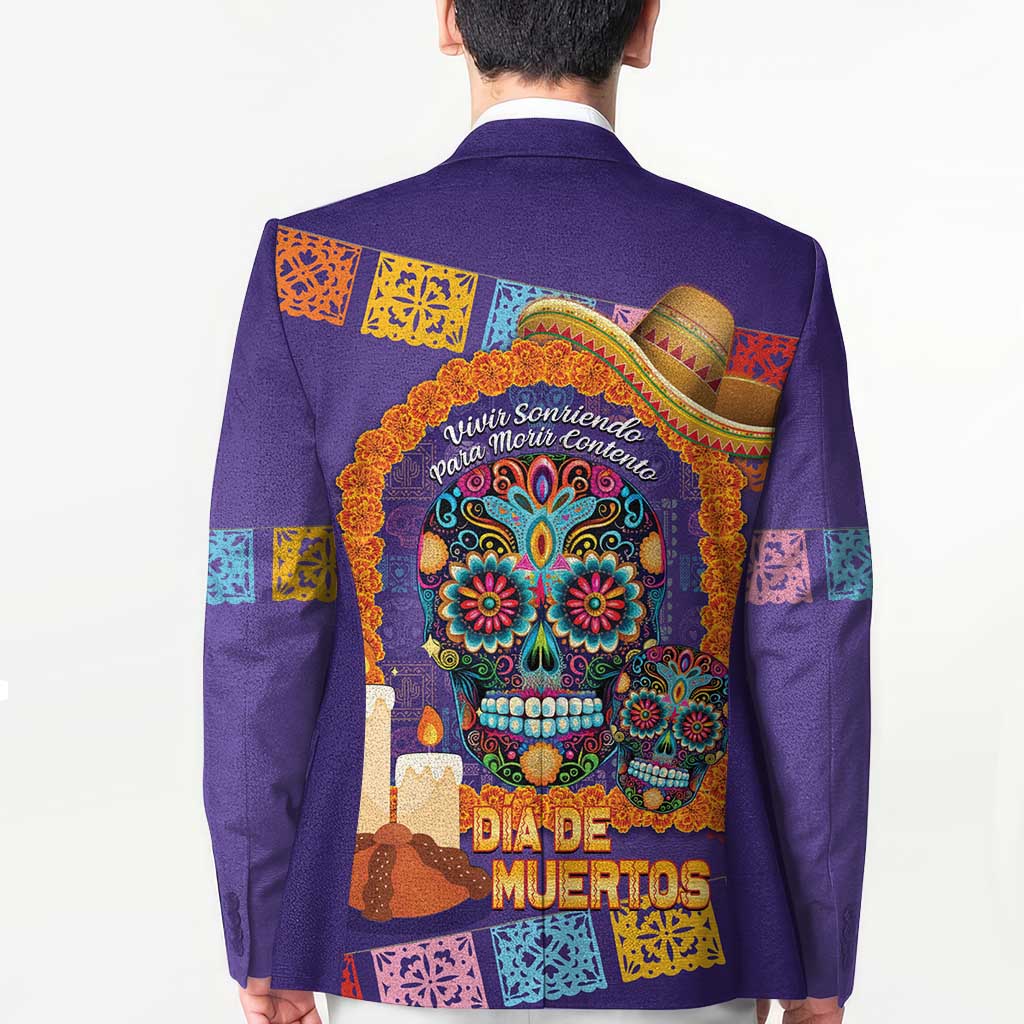 Mexico Day Of The Dead Blazer Sombrero Sugar Skull Marigold Pan De Muerto - Wonder Print Shop