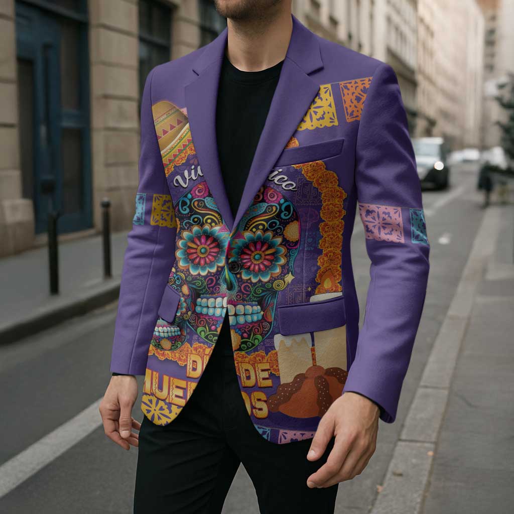 Mexico Day Of The Dead Blazer Sombrero Sugar Skull Marigold Pan De Muerto - Wonder Print Shop