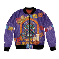 Mexico Day Of The Dead Bomber Jacket Sombrero Sugar Skull Marigold Pan De Muerto - Wonder Print Shop