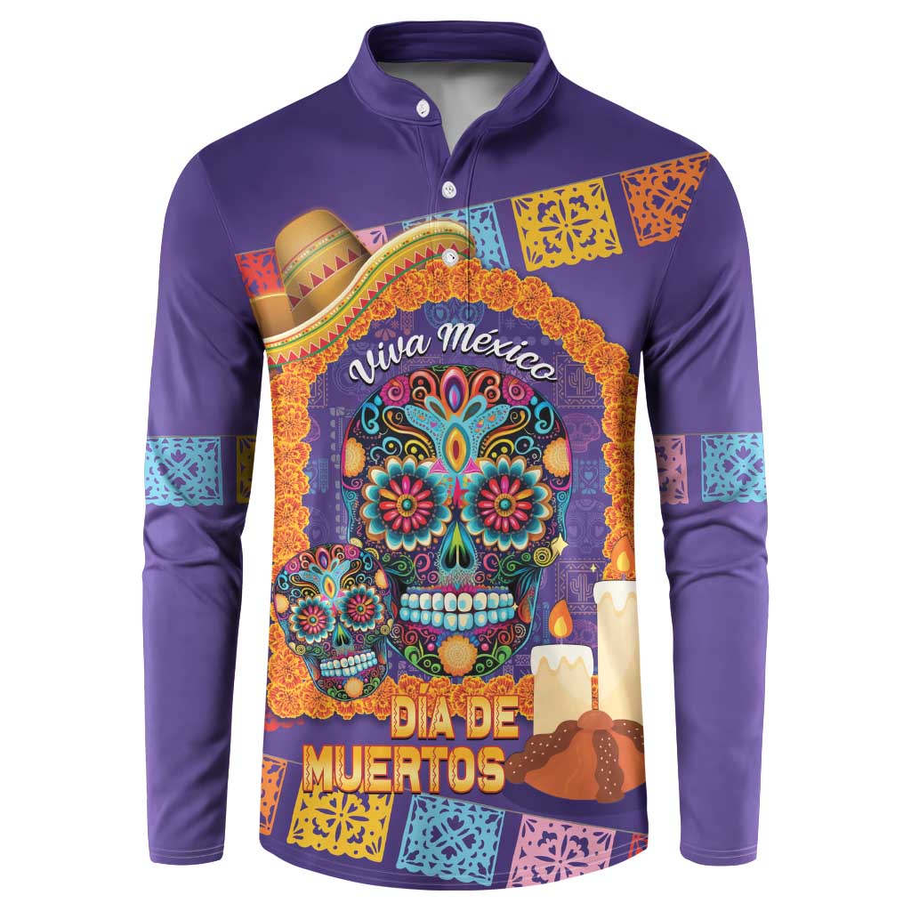 Mexico Day Of The Dead Button Sweatshirt Sombrero Sugar Skull Marigold Pan De Muerto - Wonder Print Shop