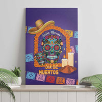 Mexico Day Of The Dead Canvas Wall Art Sombrero Sugar Skull Marigold Pan De Muerto - Wonder Print Shop