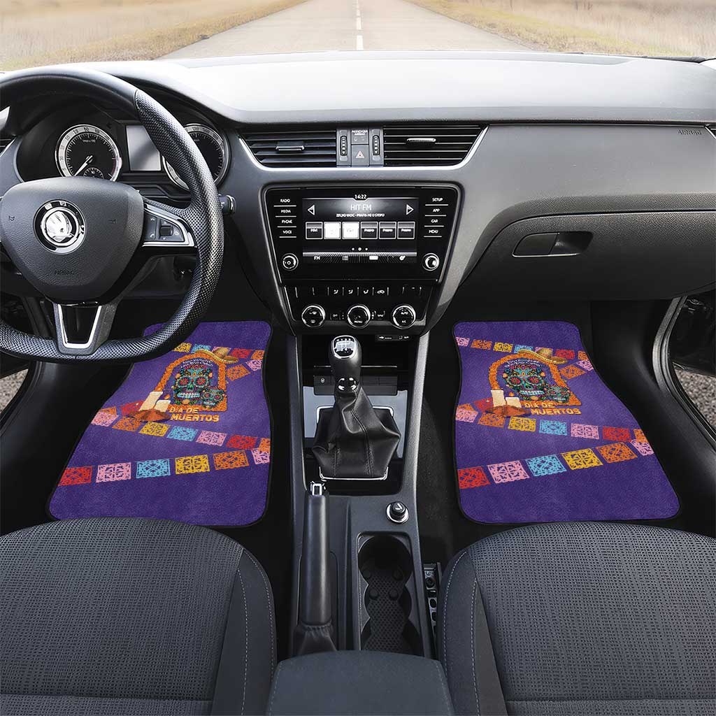 Mexico Day Of The Dead Car Mats Sombrero Sugar Skull Marigold Pan De Muerto - Wonder Print Shop