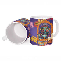 Mexico Day Of The Dead Ceramic Mug Sombrero Sugar Skull Marigold Pan De Muerto - Wonder Print Shop