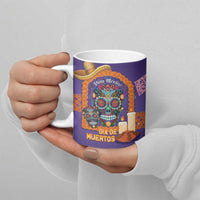Mexico Day Of The Dead Ceramic Mug Sombrero Sugar Skull Marigold Pan De Muerto - Wonder Print Shop